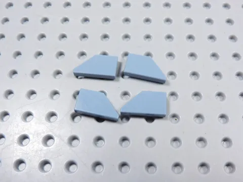 LEGO Lot of 4 Sand Blue 1x2 Smooth Wedge Tiles Plates LEFT AND RIGHT BM