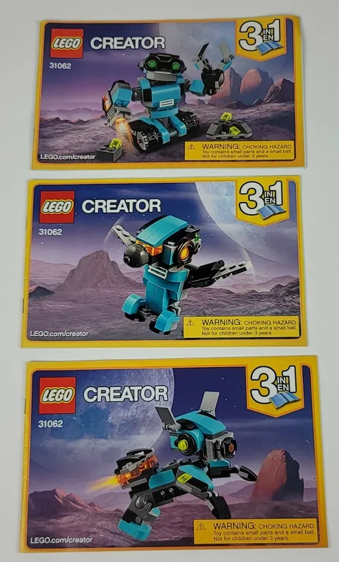 Lego Creator 31062 -  3 in 1. MANUALS ONLY INSTRUCTION BOOKS only