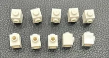 LEGO Parts White Brick Modified 1 x 1 with Stud on Side # 87087 Lot 10