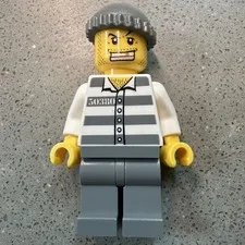 LEGO City Prisoner Gold Tooth cty0007 50380 Minifigure 2005 Police Vintage