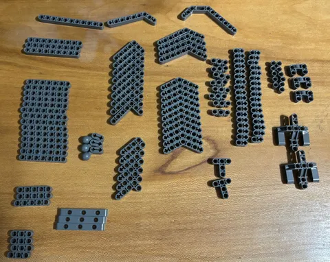LEGO Technic Dark Bluish Gray Liftarms Beams Connectors 120 Pc