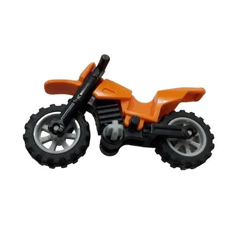 LEGO® Dirt Bike- Orange Motorcycle Gray Wheels Minifigure Race 50860c11