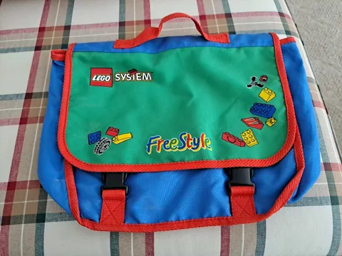 Lego System Free Style Travel Bag Case Cloth Carry All 1996 Colorful 12x10