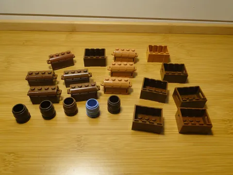 Lego Crate  w/ Handholds City Container Box Barrel Treasure Chest