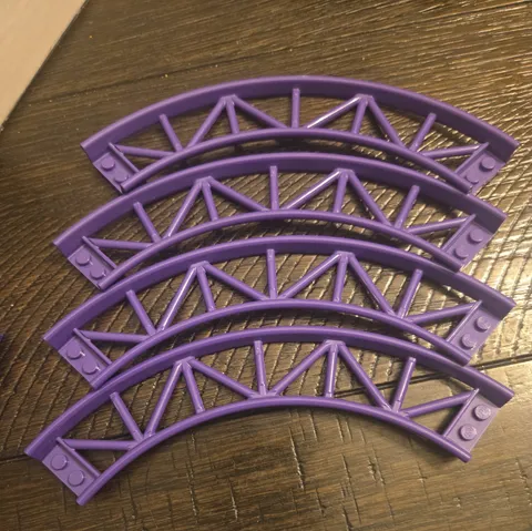 Lego Part 25061 Train Track Roller Coaster Curve 90° degrees Dark Purple