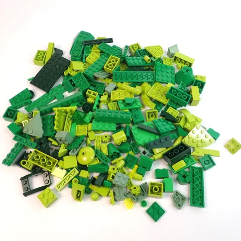 LEGO Parts - Assorted Green, Sand, Dark, Bright Bulk Pieces - QTY 200+ (8oz)