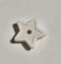 LEGO Parts - White Plate, Round 1 x 1 with Star - No 11609