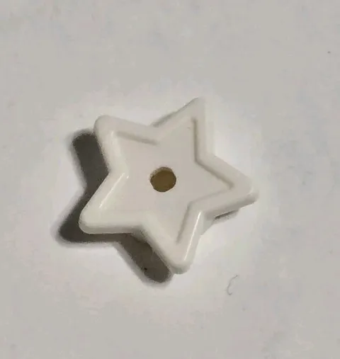 LEGO Parts - White Plate, Round 1 x 1 with Star - No 11609