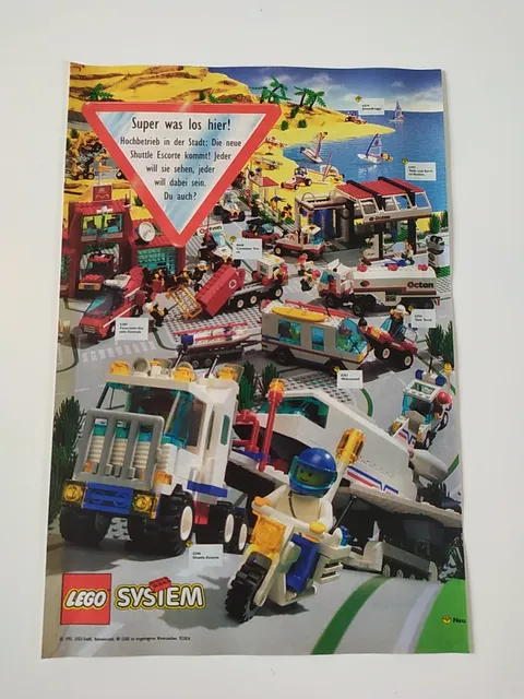 Rare Advertising Flyer Promotional Sheet LEGO City City 6389 6397 6346 6351 6668 1992