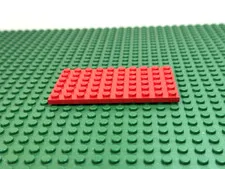 LEGO Red Plate 6 x 10 no Part# no Logo Town Fabuland 6375 3672 760 269 367 #3033