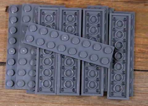 LEGO Dark Bluish Gray Plate 2 x 8 Part No. 3034 Qty 15