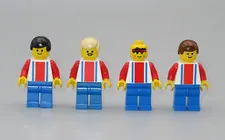 LEGO 4 soccer team red white blue sports minifigure 3409 Championship Challenge