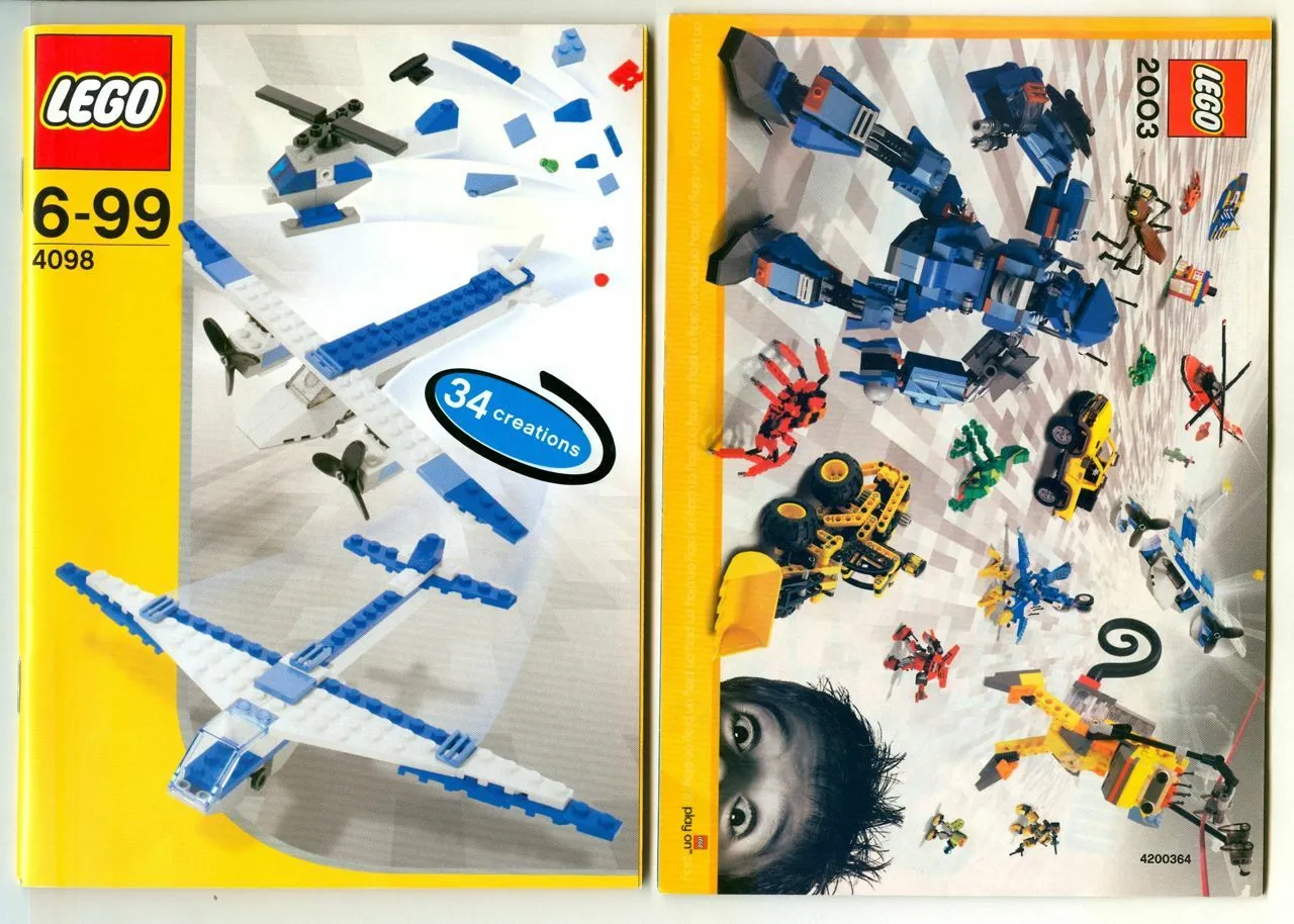 Vintage LEGO 4098 Creator 6-99 "34 Creations" Instruction Booklet & 2003 Catalog