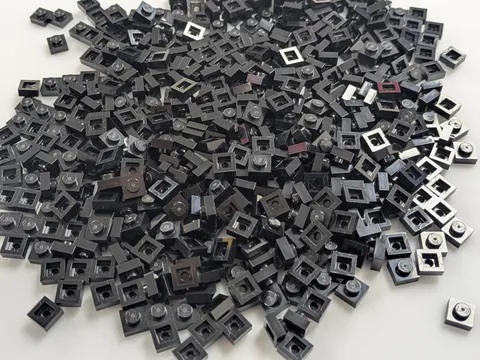 Lego x1,158 Black Plates 1 x 1 Stud Pieces # 3024 Lot Parts Bulk
