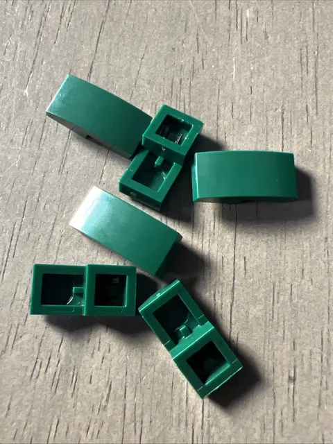 LEGO 11477 Dark Green Slope, Curved 2 x 1 x 2/3 - 6 Pieces