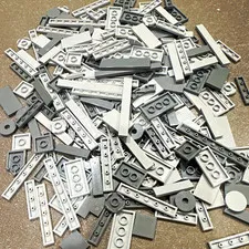 LEGO 250+ Bluish Gray, Light Gray Assorted Tiles, Star Wars MOC Various Sizes