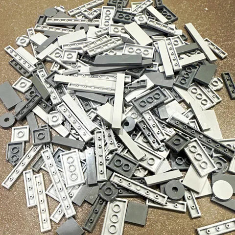 LEGO 250+ Bluish Gray, Light Gray Assorted Tiles, Star Wars MOC Various Sizes