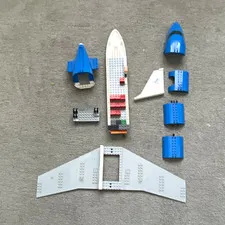 LEGO Plane Bulk Lot Blue White Nose Cockpit Wings Fuselage Wheels Parts
