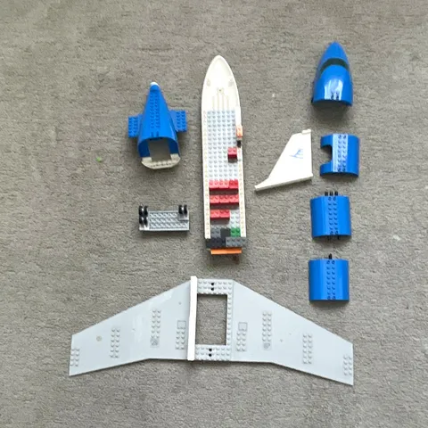 LEGO Plane Bulk Lot Blue White Nose Cockpit Wings Fuselage Wheels Parts