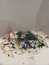 Lot Of 2 Pounds (Lbs) Lego Miscellaneous Transparent and White Combo Piece Brick