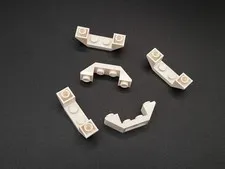 LEGO - 5x - Modified Brick - Slope - 45 4x1 Double - White - 32802