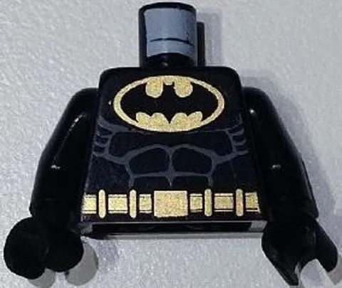 LEGO - Minifig, Torso Batman Logo in Gold Oval with Muscles & Gold Belt 