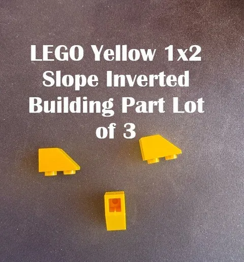 LEGO Yellow 1x2 Slope Inverted Building Part Lot of 3