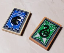 New LEGO Harry Potter Tiles Lot of 2 Slytherin And Ravenclaw Banner Sticker Part