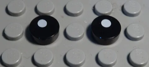 Lego Tile - Tile Round 1x1 Black with Decor 2 Pieces
