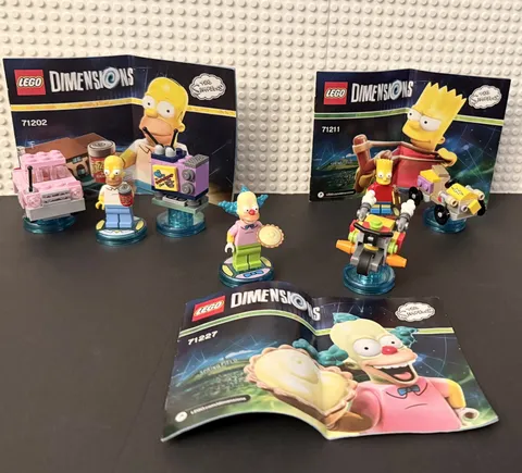 LEGO Dimensions The Simpsons LOT Homer, 71202 Bart, 71211 Krusty 71227 Complete