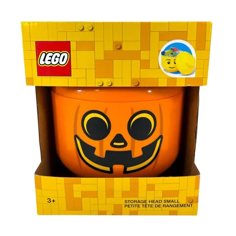 LEGO 4031 Storage Head Small Orange Pumpkin Jack O Lantern Container Halloween