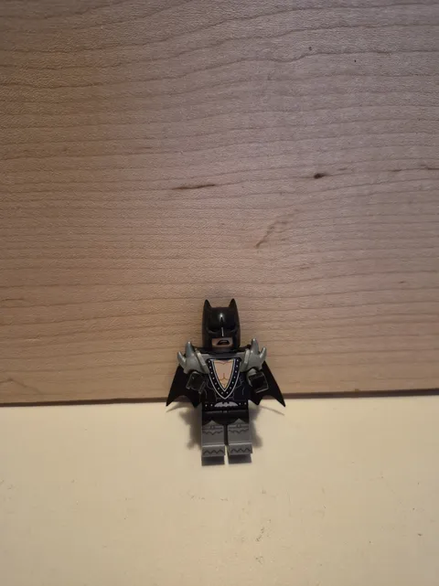 LEGO Glam Metal Batman Minifigure w/ Black Cowl, Cape Wrong Mask