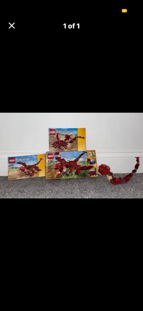 LEGO CREATOR: Red Creatures (31032) 100% Complete W/ Instructions And Box