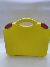 LEGO Yellow And Orange Plastic Carrying Case With Latches And Dividers 11” X 9”