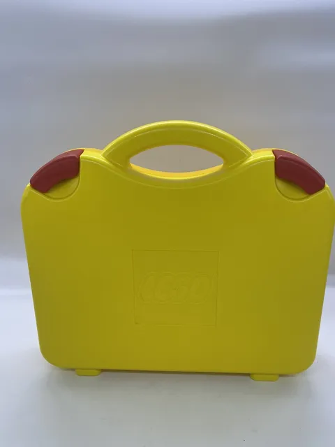 LEGO Yellow And Orange Plastic Carrying Case With Latches And Dividers 11” X 9”