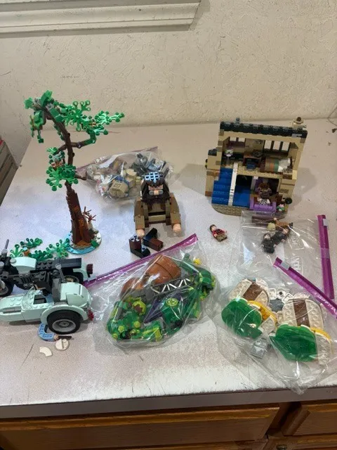 Lego Lot of Partial Sets, Pieces, Parts.  Motorcycle Potter Palm Tree & More