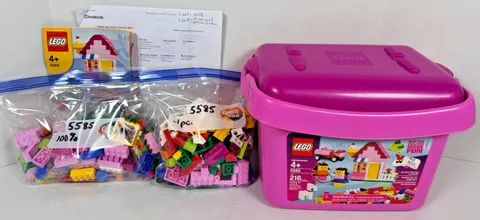 LEGO (5585) Pink Brick Box: 2 Complete Sets, Some Sealed Bags Manual