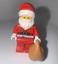 LEGO Minifigures Santa Claus Minifigure w/ White Beard, Red Hat & Sack