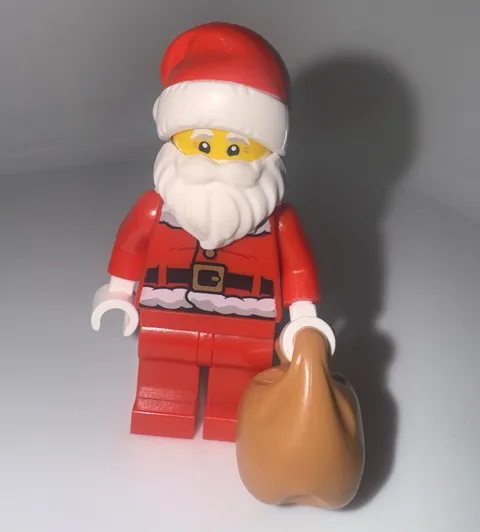 LEGO Minifigures Santa Claus Minifigure w/ White Beard, Red Hat & Sack