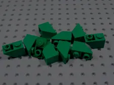 LEGO Lot of 10 Green 2x1 Inverted Slopes Bricks BT