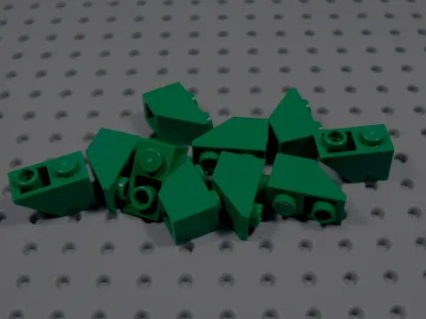 LEGO Lot of 10 Green 2x1 Inverted Slopes Bricks BT