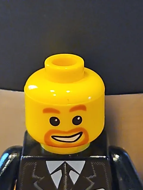 LEGO Minifigure Head Yellow Male Light Brown Beard Smile