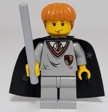 Lego Harry Potter Ron Weasley Gryffindor Shield Sweater Minifigure W Stars Cape