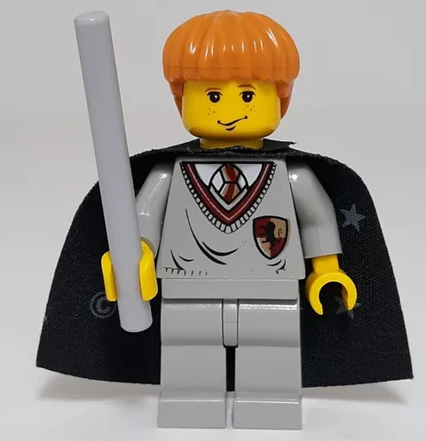 Lego Harry Potter Ron Weasley Gryffindor Shield Sweater Minifigure W Stars Cape