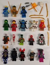 LEGO Ninjago Minifigure Lot of 18 - Ninja Heroes & Villains + Golden Weapons 