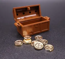 LEGO TREASURE CHEST GOLD COINS MONEY CITY TOWN INV 1