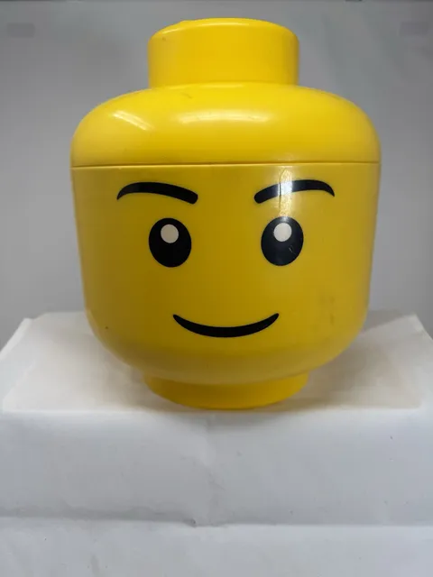 Lego Boy Head Storage Container Stackable Yellow 