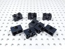 LEGO Lot of 8 Black 1x2 Technic Bricks w/ Pin Hole BH