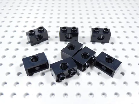 LEGO Lot of 8 Black 1x2 Technic Bricks w/ Pin Hole BH