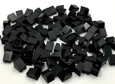 Lego 100 New Black Slope 65 2 x 2 x 2 with Bottom Tube Sloped Parts
